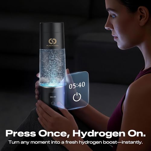 Hydrogen Water Bottle Generator 10 Oz Grey - Lab-Verified Up to 7560 PPB