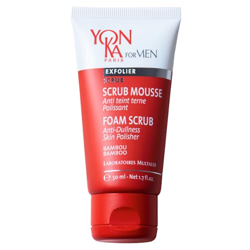 Yon-Ka Mens Foaming Scrub | Deep Cleansing Exfoliator | Gentle Gel Wash Tightens Pores and Prevents Ingrown Hairs | 1.7 fl oz