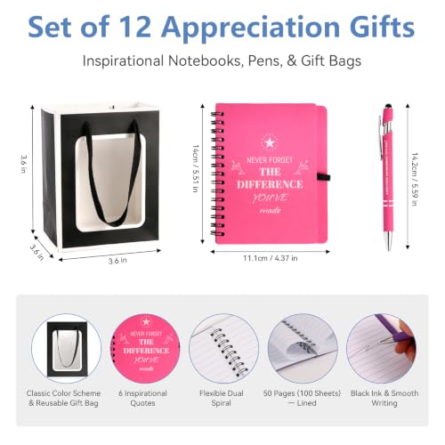 12-Piece Employee Appreciation Gift Set - 20oz Insulated Stainless Steel Tumblers with Lids & Straws