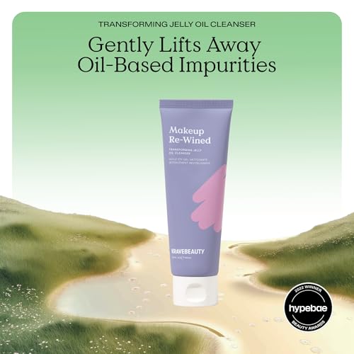 KraveBeauty Makeup Re-Wined Cleansing Oil 3.4 Fl Oz - Gentle Waterproof Makeup Remover