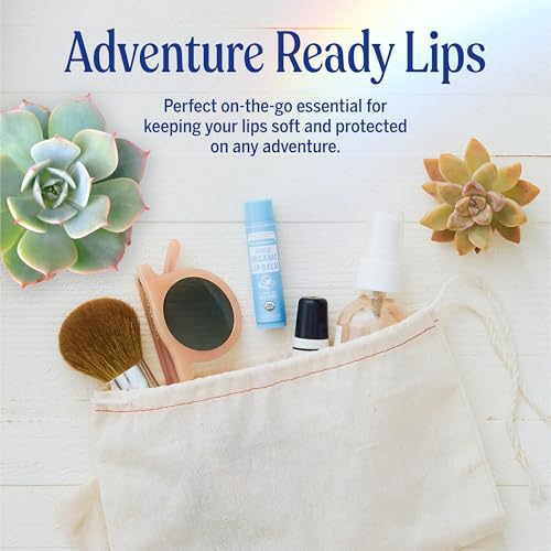 Organic Lip Balm Set 6-Pack Unscented, Hydrating & Petroleum-Free, Men & Women