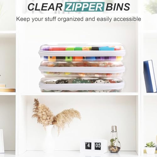 Clear Hard Shell Zipper Case, Clear Zipper Pouches for Travel, Toiletries, Makeup, Electronics & Pencils£¨5Pcs, Medium£©