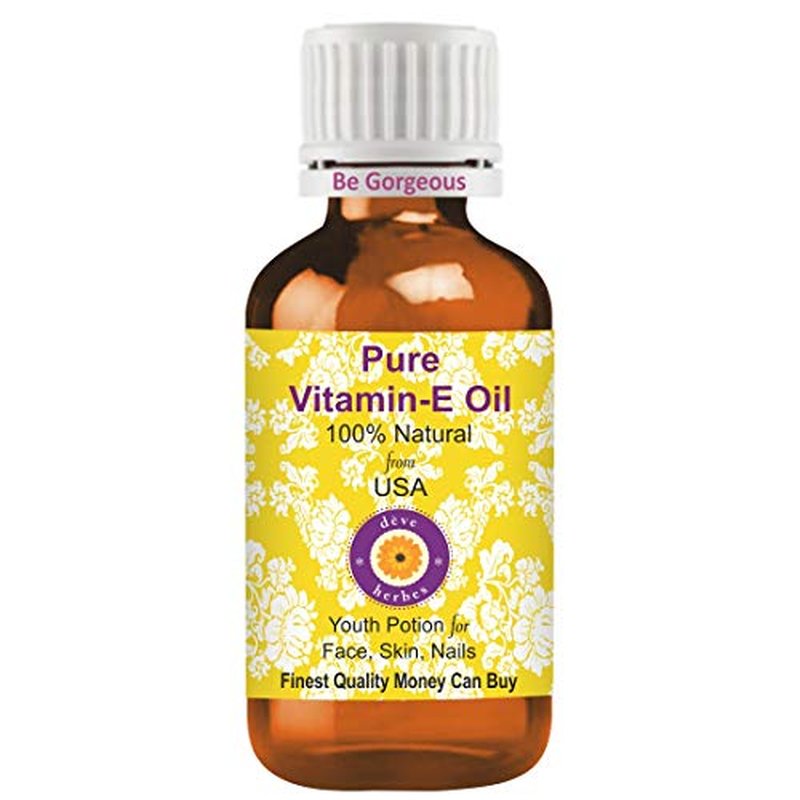 Deve Herbes Vitamin E Oil | Infused | Pure | Non-Sticky | Lightweight | for Facial Care | Men & Women | 30ml (1 oz)