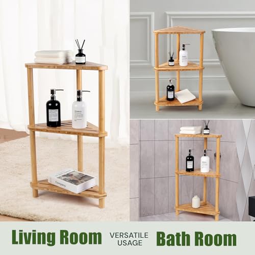 GUGIGIP 3-Tier Corner Shower Caddy Stand - Bathroom Organizer Shelf