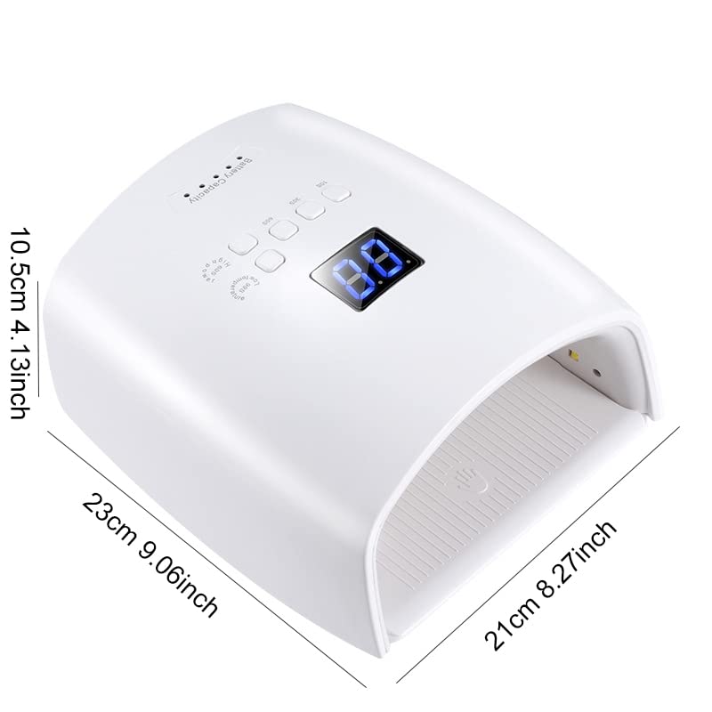Rechargeable Cordless UV LED Nail Lamp - White, 48W Upgraded Nail Dryer with Smart Sensor