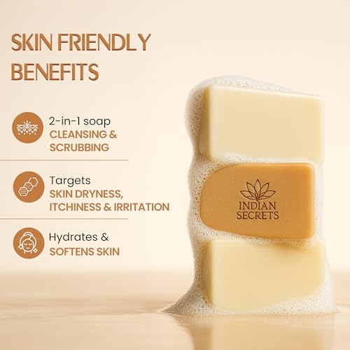 Scrub Soap with Hyaluronic Acid & Coconut Milk ? Moisturizing Body Soap for Soft Skin ? Enriched with Niacinamide, Hyaluronic Acid, Coconut Milk Pack of 3 (110g/3.88Oz each)