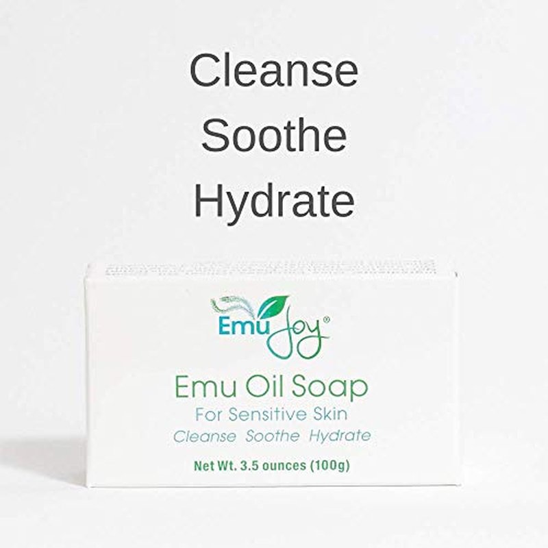 Emu Oil Soap for Sensitive Skin - Stocking Stuffer for Women Gentle Cleanser for Dry Irritated Skin Due to Eczema Psoriasis Dermatitis Lichen Sclerosus TSW Syndrome