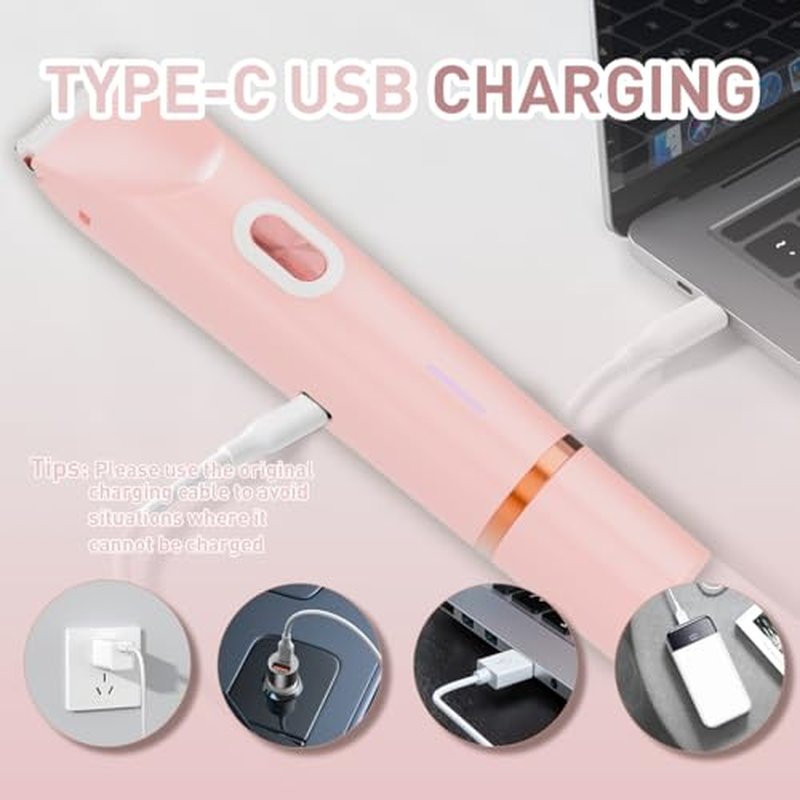Bikini Trimmer for Women,2-in-1 Electric Razors for Womens with Painless Ceramic Blades,Waterproof Wet & Dry Use,Rechargeable Dual Head Electric Shaver for Pubic Legs Underarm Face Hairs& Body