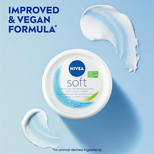 NIVEA Soft Moisturizing Cream 6.8 oz Pack of 4 - Hydrating Face & Body Lotion