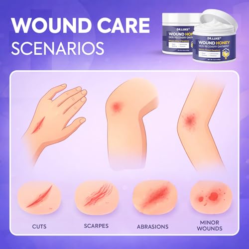 Dr. Luke Manuka Honey Wound care: Medihoney Wound Gel for Minor wounds & Skin Repair - Manuka Honey Medical Grade with Akkantoin 0.5% & Vitamin E - 2.82 oz (80g), 2 Pack