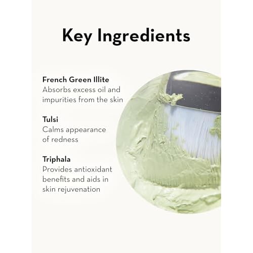 SONAGE Tulsi Soothing Tri Clay Mask | For Acne-Prone Skin | Mineral Rich Clay Mask Unclogs and Purifies Pores | Neem Oil and Turmeric