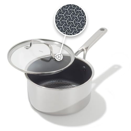 OXO Hybrid 2.5QT Nonstick Saucepan with Glass Lid - Induction & Oven Safe