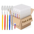 Fafortune 200 Disposable Toothbrushes with Toothpaste - 5 Colors, Individually Wrapped, Travel & Hotel Use