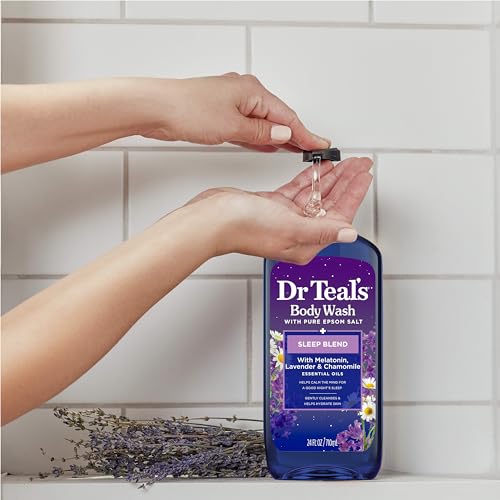 Dr Teal's Sleep Blend Body Wash with Epsom Salt & Melatonin - 24 Fl Oz Pack of 4