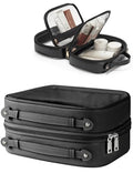 Large Black Clear Cosmetic Bag with 4 Compartments Travel Toiletry Organizer