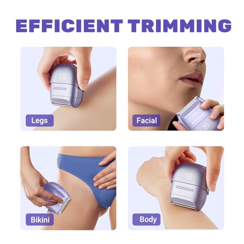 Electric Shaver For Women, Waterproof Wet Dry Mini Electric Razors For Women - Cordless Rechargeable Foil Shaver For Hair Removal, Legs, Face, Body, Bikini,Sensitive Skin, Teens, Ladie(Silver)