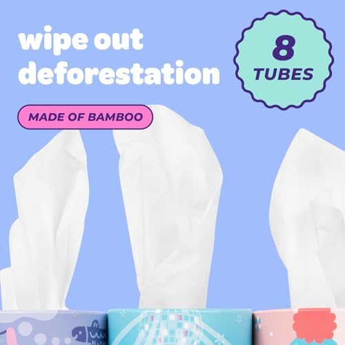 Car Tissue Holder Set of 8 - 3-Ply Bamboo Facial Tissues in Tubes, 320 Tissues
