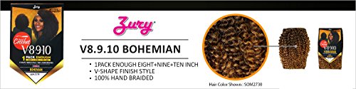 Zury Royal Synthetic Crochet Braids Bohemian V8.9.10, Jet Black, 8-10 Inch, 1 Pack