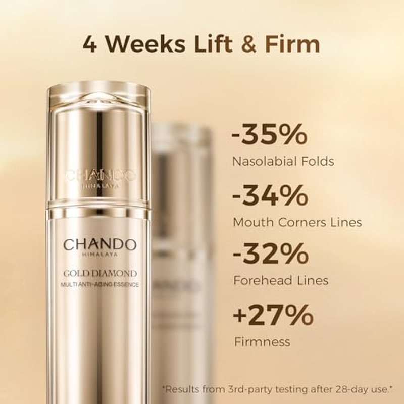 Gold Diamond Multi Anti-aging Serum (50ml/1.69oz) - Moisturizing Facial Essence Serum for Visible Correction of Anti Aging Signs & Wrinkle with Tri-Peptide, Hyaluronic Acid, Panthenol