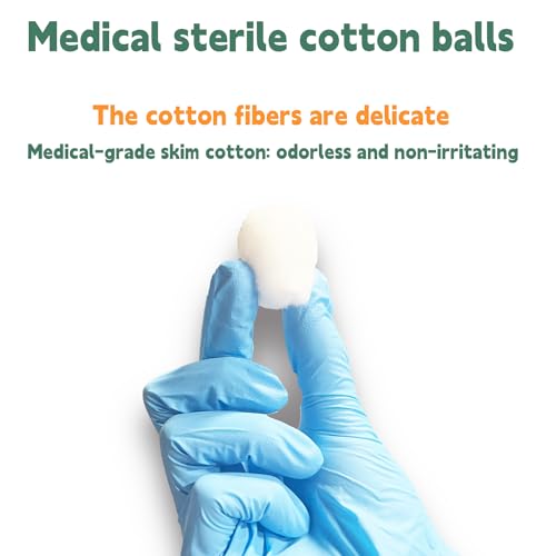 Cotton Balls Sterile ? Gentle and 100% Pure Cotton, Ideal for Makeup and Sensitive Skin, Individually Packaged (120 Count)