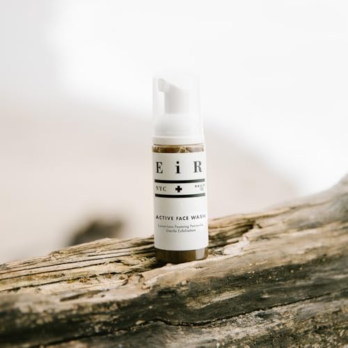 EiR NYC African Black Soap Active Face Wash and Scrub Gentle Exfoliating Foaming Facial Cleanser Blemish and Acne Prone Skin for Men and Women 2 oz Rose
