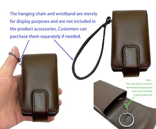 AgentMoon Leather Lipstick Pouch with Mirror & Hidden Magnetic Clasp - 09 Dark Coffee