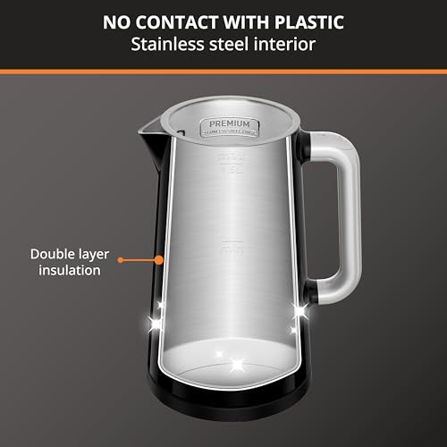 KRUPS Smart Temp Digital Electric Kettle 1.7L - Precise Temperature Control & Cool-Touch Exterior