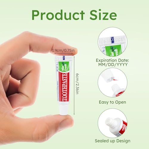 240-Pack Travel Size Toothpaste Tubes - Mini Mint Flavored Oral Care