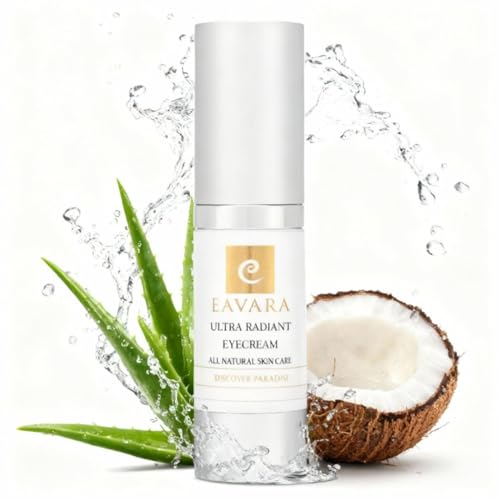 Eavara Organic Eye Cream 1oz for Dark Circles, Fine Lines & Puffiness - Natural Anti-Aging Serum
