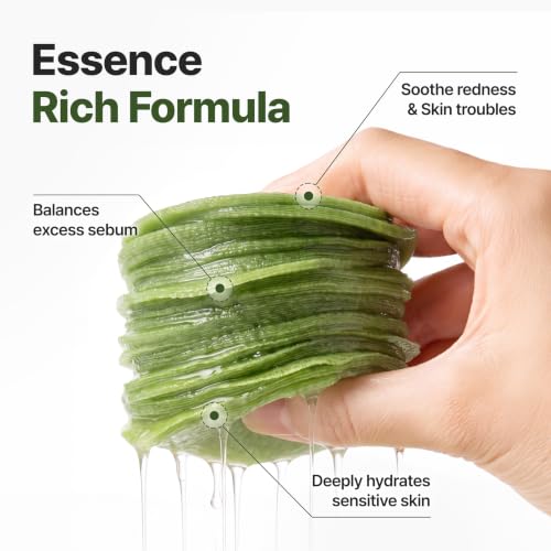 P.CALM Azelaic Acid Matcha Gauze Gel Toner Pads, 60 Individually Soaked Exfoliating Masks