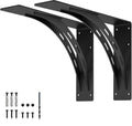 20 Inch Heavy Duty Shelf Brackets Set of 2 - Supports Up to 1100 Lbs, Matte Black Alloy Mantel & Countertop Supports - 20 x 13.5 Inch Variation
