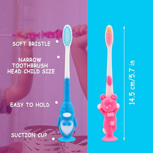Bulk Kids Disposable Toothbrushes - 100 Pack, Soft Bristles, Cartoon Animal Design