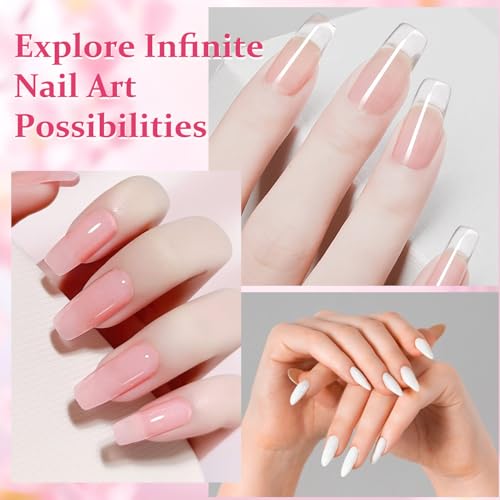 Pink Acrylic Nail Kit with Liquid Monomer, UV Lamp & Tools for Beginners