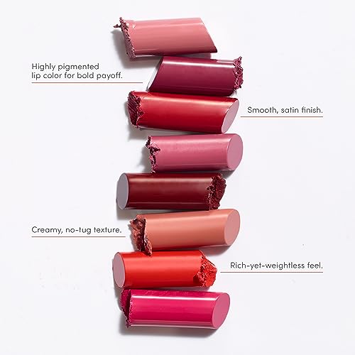 Jane Iredale ColorLuxe Hydrating Cream Lipstick Rosebud – Vegan, Satin Finish, Bold Pigment