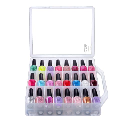 Makartt Clear 48-Bottle Nail Polish Organizer Holder with Adjustable Sections
