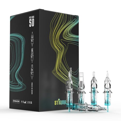 STIGMA Aquamarine Knight Disposable Round Liner Tattoo Needles #12 (3RL) 50Pcs - Variation 1203RL