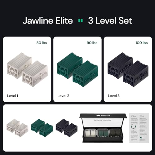 Mayena Jaw Exerciser Elite | Heavy-Duty Jaw Exerciser Set | 3 Resistance Levels (6 pcs) | Maximum Resistance Silicone Jaw Trainer for Advanced Users | Targets Masseter Muscles, Defines Jawline