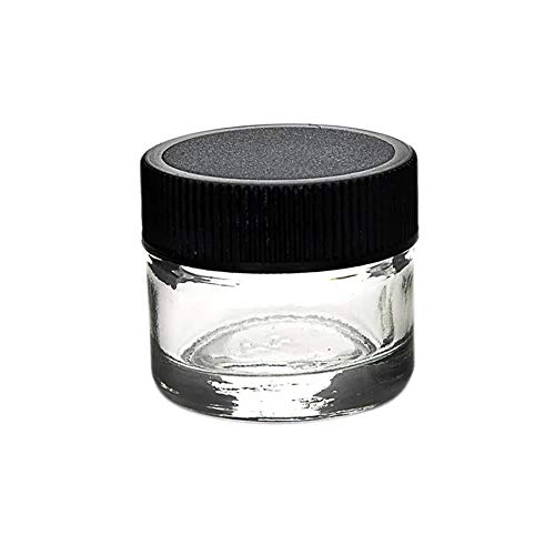 250 Pack 5ml Glass Concentrate Jars with Black Screw Top Lids - Essential Oil, Lip Balm, Makeup Containers