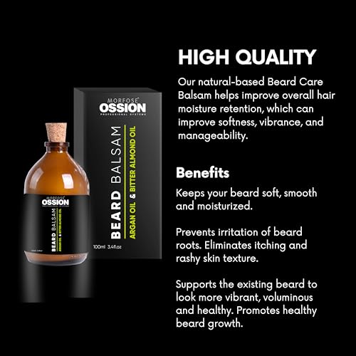 Morfose Ossion Beard Balm for Men - Styling & Frizz Control, 3.4 oz