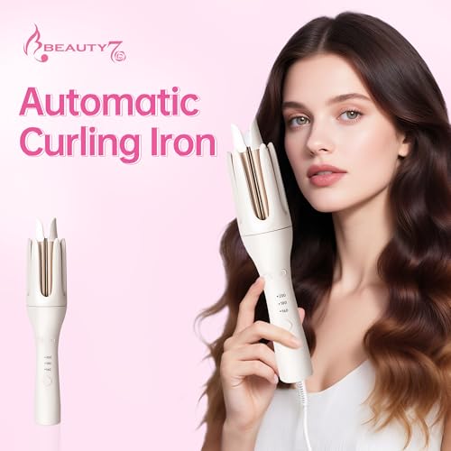 Automatic Curling Iron with 3 Temperature Settings, Fast Heating, Anti-Scald & Tangle-Free, Travel-Friendly Hair Curler