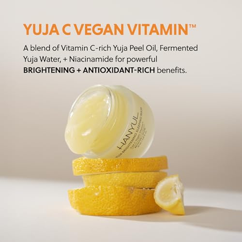 Hanyul Yuja Sleeping Mask | Korean Yuzu Night Cream, Vitamin C for Glow, Radiance, Brightening, Vegan Hydrating Overnight Moisturizer with Hyaluronic Acid, Niacinamide & Antioxidants 2.37 fl. oz.