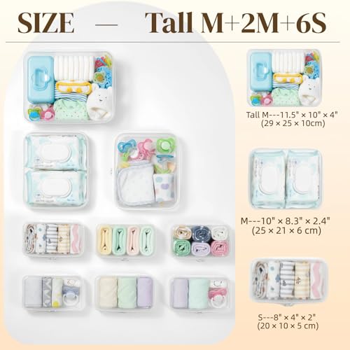 Nesting Hard Shell Zipper Pouch Set with 1 Tall, 2 Medium & 6 Small Cases - Travel & Organization, Variation of THIS listing