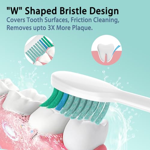 YMPBO Green Toothbrush Replacement Heads for TAO Clean UV Sanitizing Sonic Toothbrush - 10 Pack
