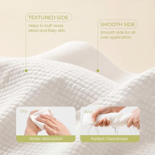 LUMIDOMA XXL Disposable Facial Towels 12x12 Inches Extra Thick 200 Count Family Pack