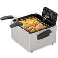 Dual Basket Deep Fryer with Adjustable Thermostat - 12-Cup Capacity