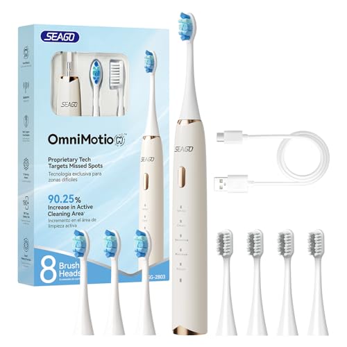 Electric Toothbrush for Adults 180-Day Battery Life 5 Modes & 8 Heads