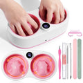 Pink Electric Nail Soaking Bowl with 10-Level Temperature Control & Dual Rotating Compartments