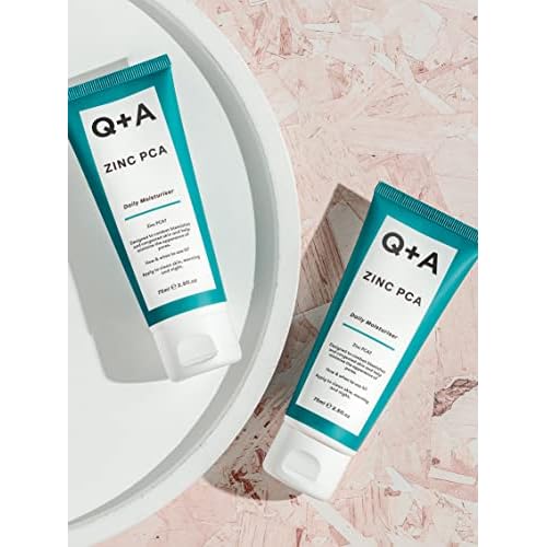 Q+A Zinc PCA Daily Moisturizer (75ml), Hydrating Moisturizer Face Cream for Oily and Blemish-Prone Skin, with Niacinamide and Ginseng, Oil Control and Pore Minimising, Fragrance Free Skincare
