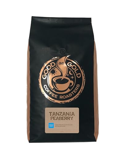 Good As Gold Tanzania Peaberry Coffee 80oz Whole Bean Medium Roast - 5lb Pack