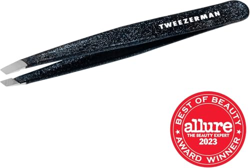 Eyebrow Tweezers Slant Tip - Dusted Onyx, 1 Count